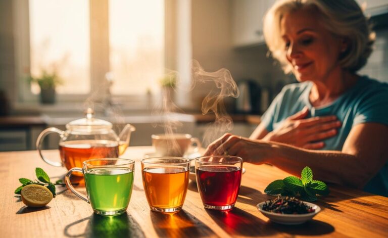 Illustration von drei Tassen Tee für die Herzgesundheit ab 50