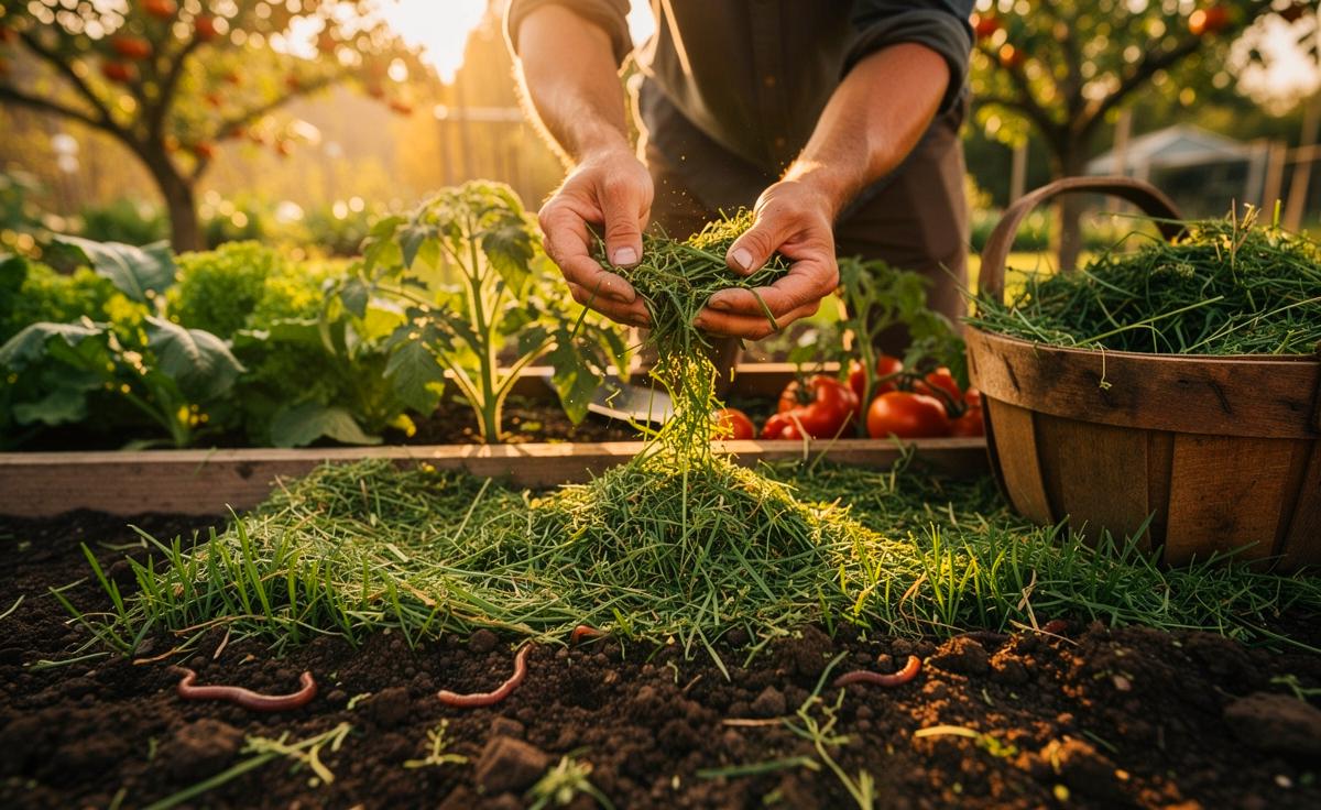 Ein Gartenprofi erklärt, wie Mulchen mit Rasen weniger Unkraut und bessere Bodenqualität bringt.